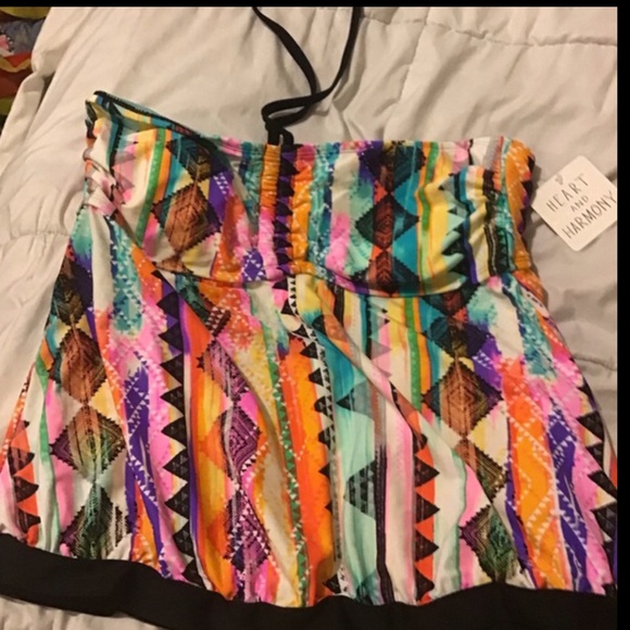 Heart and harmony 1X plus size halter Tankini swimsuit top NWT - Picture 3 of 7
